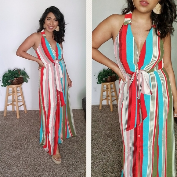 FANCY SEEING YOU HERE STRIPE MAXI DRESS - Picture 13 of 13